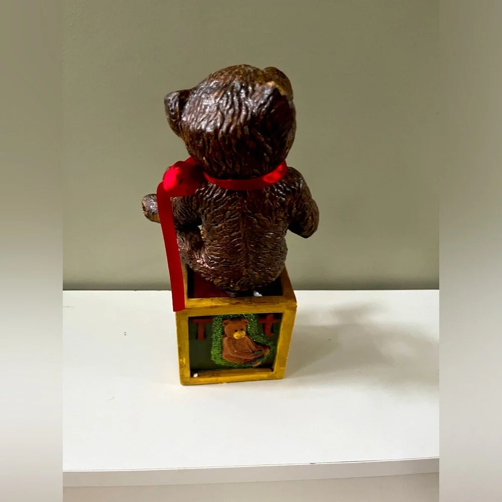 Vintage Teddy Bear on Alphabet Box 